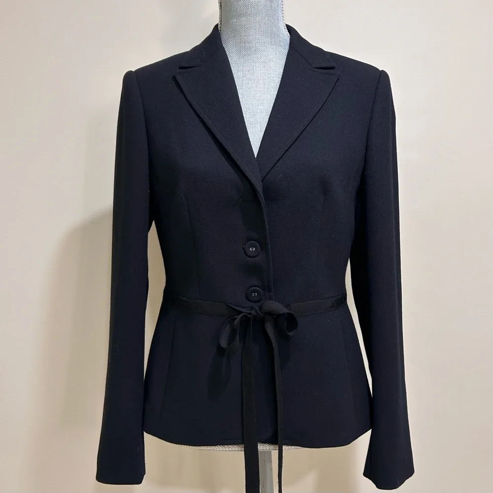 Sandra Angelozzi Tailored Tie front Blazer Black - Picture 13 of 13